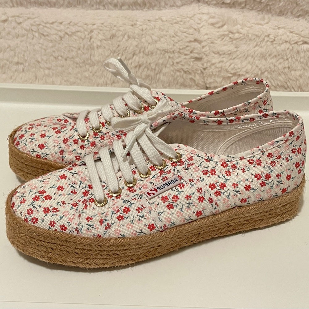 Superga Red Floral Sneakers